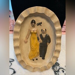 Vintage Ceramic Naughty Oval Ashtray